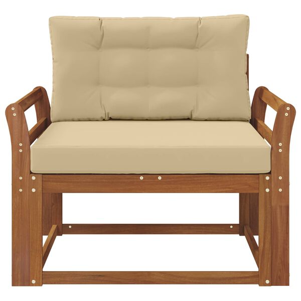 vidaXL Āra vidējā dīvāns Cietā akācijas koks Dabiska