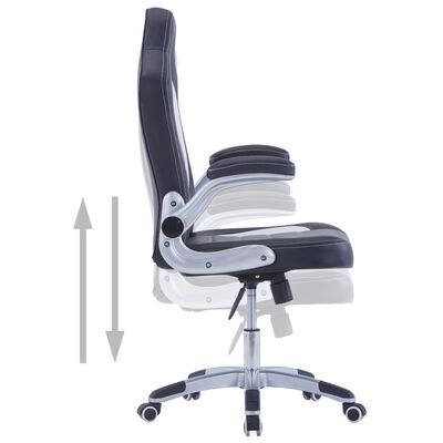 vidaXL datorspēļu krēsls, melna mākslīgā āda