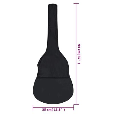 vidaXL ģitāras soma 3/4 klasiskajai ģitārai, melna, 94x35 cm, audums