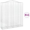 vidaXL arkveida gabiona grozi, 11gb., 200x50x220/240cm, cinkota dzelzs