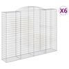 vidaXL arkveida gabiona grozi, 6 gb., 300x50x220/240cm, cinkota dzelzs