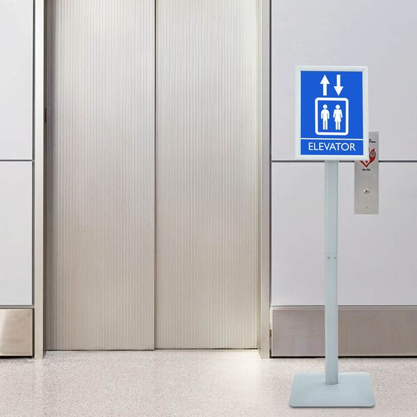 vidaXL Pedestāla plakātu statīvs Sudraba 32 x 27 x 119 cm