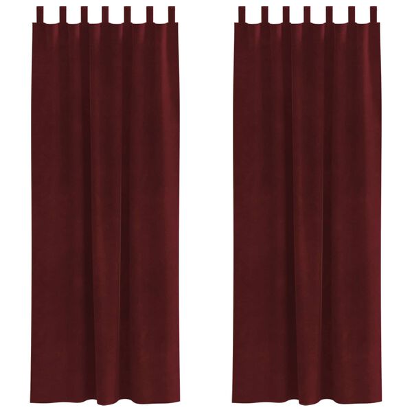 vidaXL Aptum&scaron;ojo&scaron;ie aizkari 2 pcs Vīna sarkans 140 x 245 cm Samts