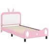 vidaXL Bērnu gultas rāmis ar galvgali Rozā 90 x 200 cm PU