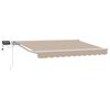 vidaXL Manuāls nojumes rāmis ar LED Beige un balts 3 x 2,5 m