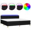 vidaXL atsperu gulta ar matraci, LED, melns audums, 200x200 cm
