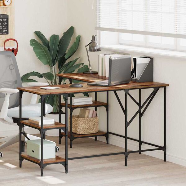 vidaXL Galds Vecs koks 139 x 139 x 75 cm Inženierijas koks