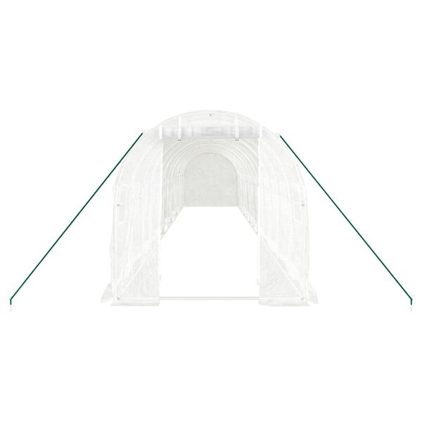 vidaXL siltumnīca ar tērauda rāmi, balta, 24 m&sup2;, 12x2x2 m