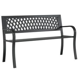 vidaXL dārza sols, melns, 120 cm, tērauds