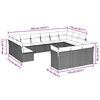 vidaXL 13-daļīgs dārza dīvāna komplekts ar matračiem, pelēka PE pinums