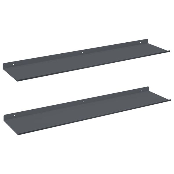 vidaXL Peldējo&scaron;ais plaukts 2 pcs Antracīts 80 x 18 x 2,5 cm Tērauds