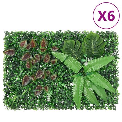  vidaXL mākslīgo augu žogs , 6 gab., zaļš, 40x60 cm