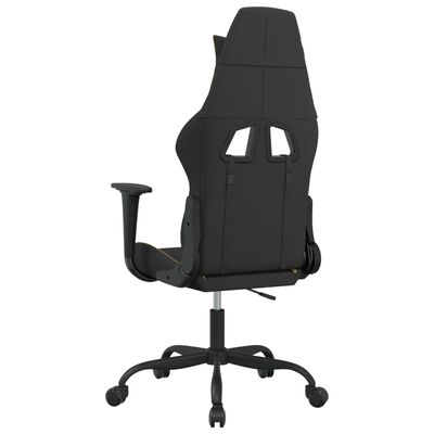 vidaXL masāžas datorspēļu krēsls, melns un dzeltens audums