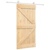 vidaXL Slīdo&scaron;ās durvis Dabisks un balts 100 x 210 cm Priedes masīvkoks