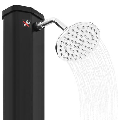 vidaXL āra solārā duša ar dušas galvu un krānu, 35 L, melna