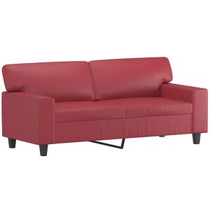 vidaXL divvietīgs dīvāns, vīnsarkans, 140 cm, mākslīgā āda