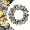 vidaXL Ziemassvētku vainags Zaļ&scaron; un balts &Oslash; 30 cm PVC 25 LED