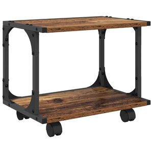 vidaXL Printera statīvs Vecs koks 41 x 28 x 33,5 cm Inženierijas koks