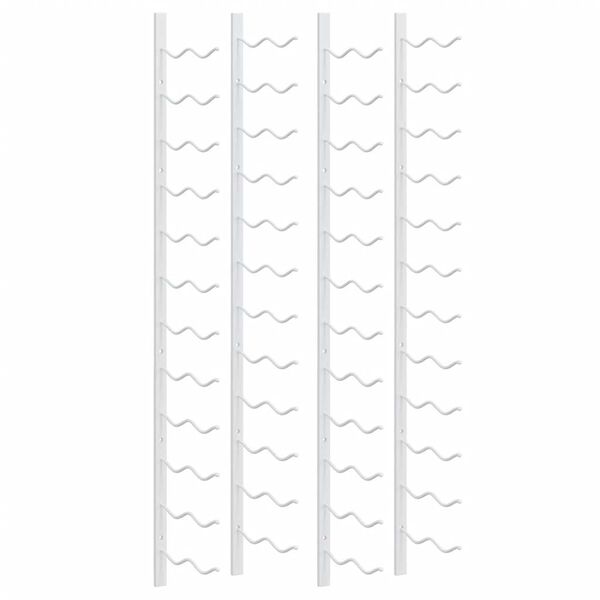 vidaXL sienas vīna pudeļu plaukti 24 pudelēm, 2 gab., balti, dzelzs