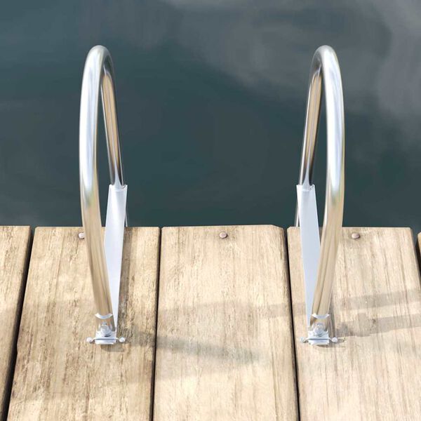 vidaXL 4 pakāpju laivu kāpnes Sudraba 45 &times;11,5 &times;162 cm Alumīnijs