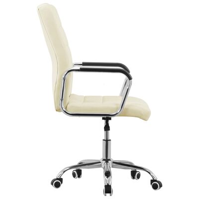 vidaXL biroja krēsls, krēmkrāsas audums