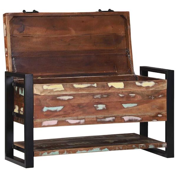 vidaXL Uzglabā&scaron;anas kaste Daudzkrāsains Pārstrādāts masīvkoks