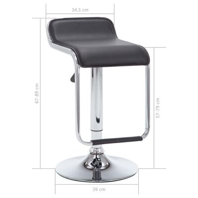 vidaXL grozāmi bāra krēsli, 2 gab., melna mākslīgā āda