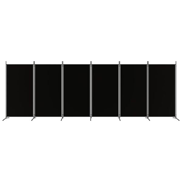 vidaXL 6-paneļu istabas aizslietnis, 520x180 cm, melns audums