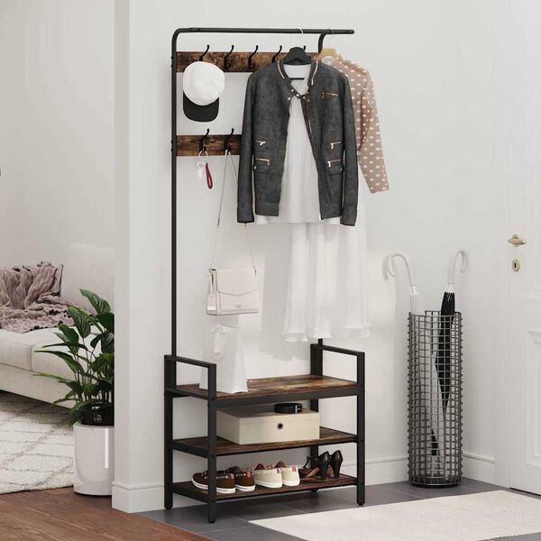 vidaXL Pakaramais Dūmaka ozols 75 x 34 x 184 cm Inženierijas koks