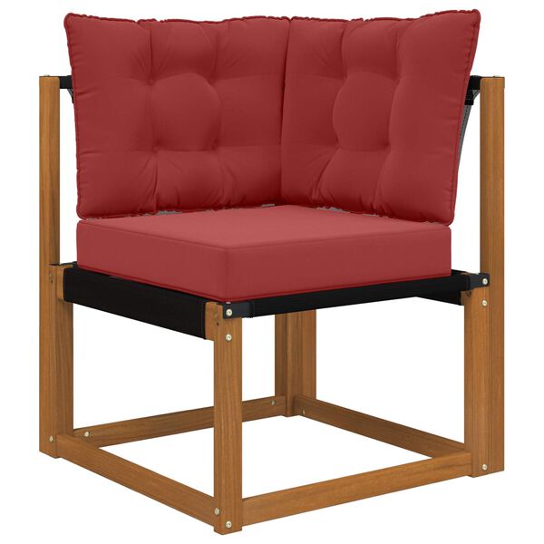 vidaXL Āra dīvāna spilvens 3 pcs Vīnsarkans Poliesters