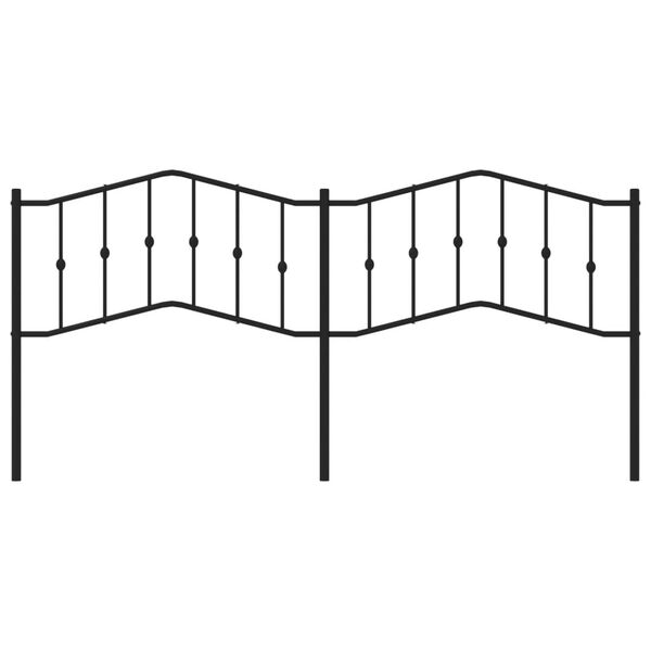 vidaXL gultas galvgalis, metāls, melns, 200 cm