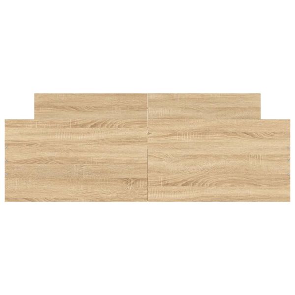 vidaXL gultas rāmis ar galvgali un kājgali, koka krāsa, 135x190 cm