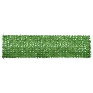 vidaXL balkona aizslietnis ar zaļām lapām, 400x100 cm
