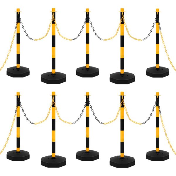 vidaXL ķēdes stabiņu komplekts, 10 m, plastmasas ķēde