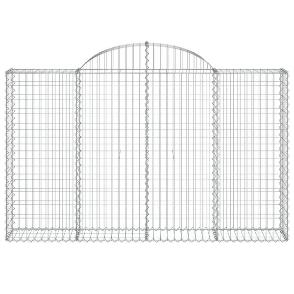 vidaXL arkveida gabiona grozi, 15gb., 200x30x120/140cm, cinkota dzelzs