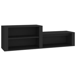 vidaXL apavu plaukts, melns, 150x35x45 cm, inženierijas koks