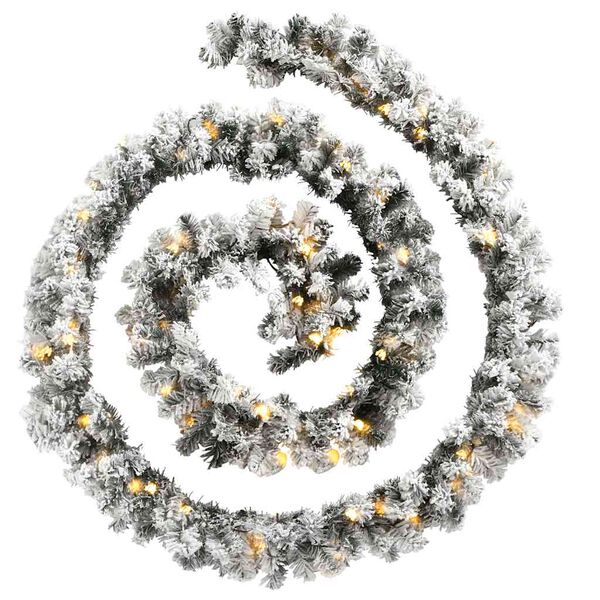 vidaXL Ziemassvētku vītne ar LED gaismiņām, zaļa, 5 m, PVC