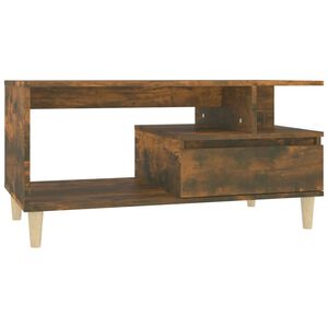 vidaXL kafijas galdiņ&scaron;, ozolkoka krāsa, 90x49x45 cm, inženierijas koks