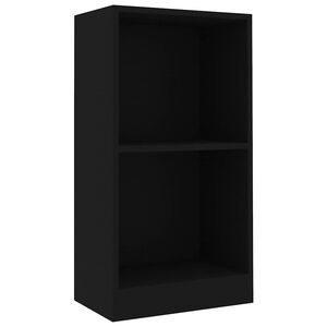 vidaXL grāmatu plaukts, melns, 40x24x75 cm, inženierijas koks