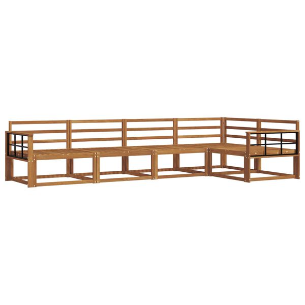 vidaXL Āra dīvānu komplekts 5 pcs Dabiska Cietā akācijas koks