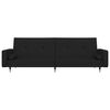 vidaXL divvietīga dīvāngulta ar kājsoliņu, melns samts