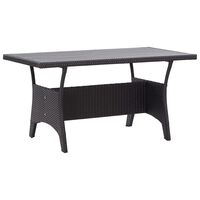 vidaXL dārza galds, melns, 120x70x66 cm, PE rotangpalma