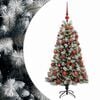 vidaXL Mākslīgā Ziemassvētku eglīte ar eglī&scaron;u bumbām 120 cm 150 LED