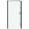 vidaXL Vannas du&scaron;as ekrāns Melna un caurredzama 116 x 68 x 128 cm