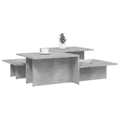 vidaXL kafijas galdiņi, 2 gab., betona pelēks, inženierijas koks