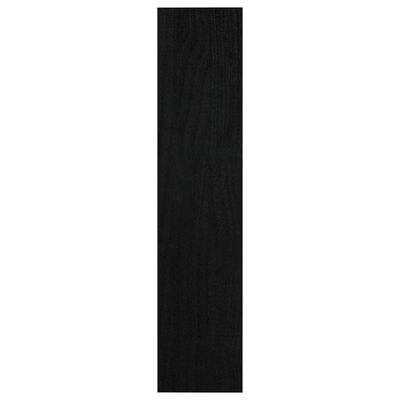 vidaXL grāmatu plaukts, melns, 100x30x135,5 cm, priedes masīvkoks
