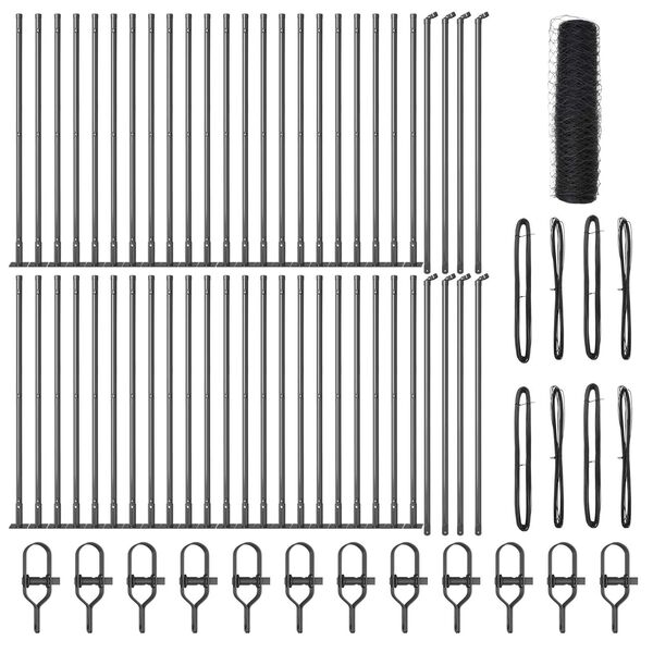 vidaXL Žoga āķis Pelēka 100 x 0,5 m (50 mm acs) Tērauds un PVC