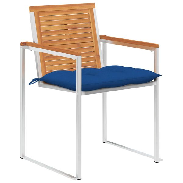 vidaXL dārza krēsli ar matračiem, 8 gab., akācijas masīvkoks