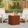 vidaXL Bezsoda ugunskurs Brūna 48 x 48 x 50 cm Novecināts tērauds