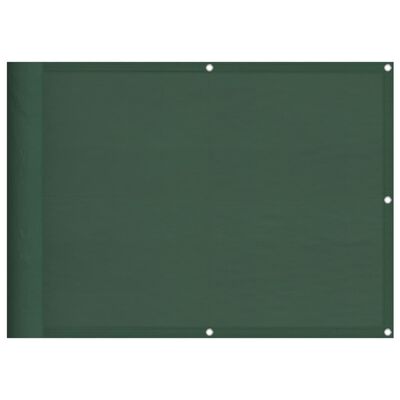 vidaXL balkona aizslietnis, tumši zaļš, 75x1000 cm, 100% poliestera